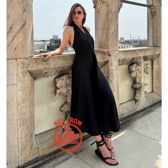 ZARA BLOGGER FAVE!!! Linen Blend Midi Dress NWT - Picture 5 of 17